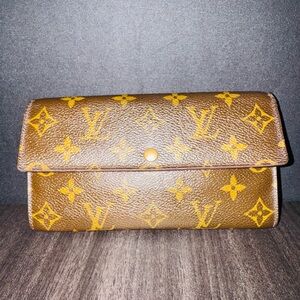Louis Vuitton Brown and Gold Monogram Wallet